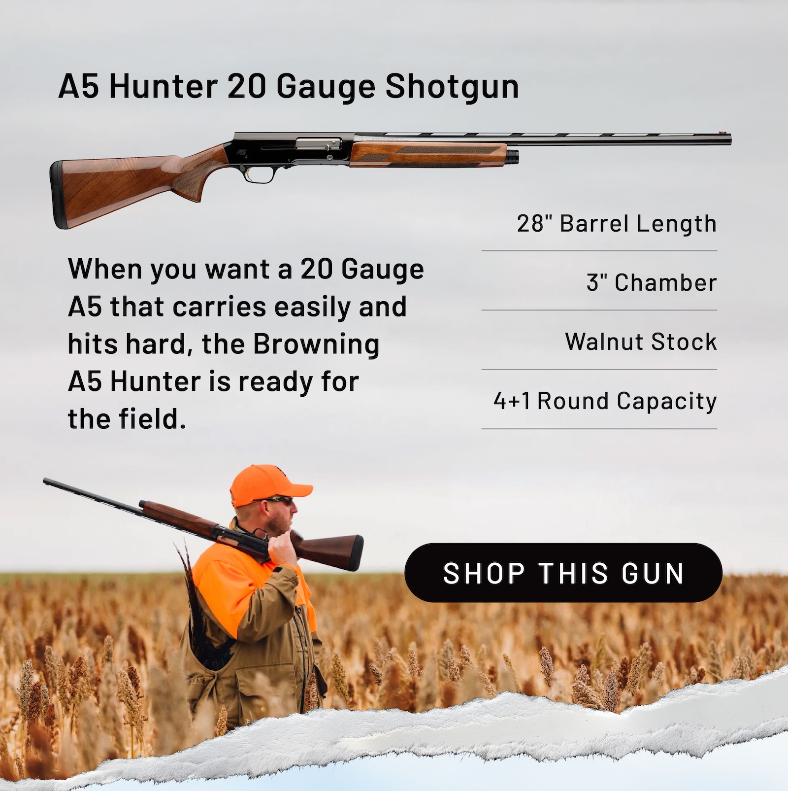 Browning 15 Hunter 20 Gauge Shotgun